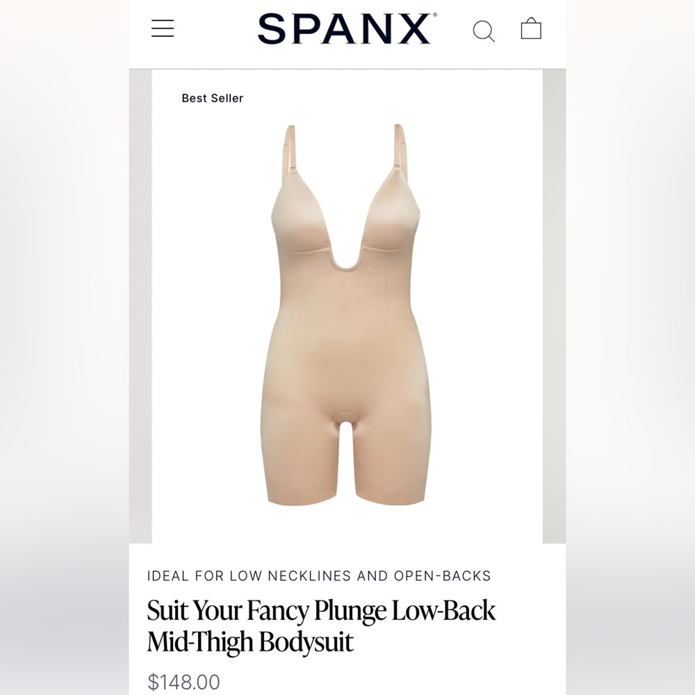SPANX deep v and low back body suite